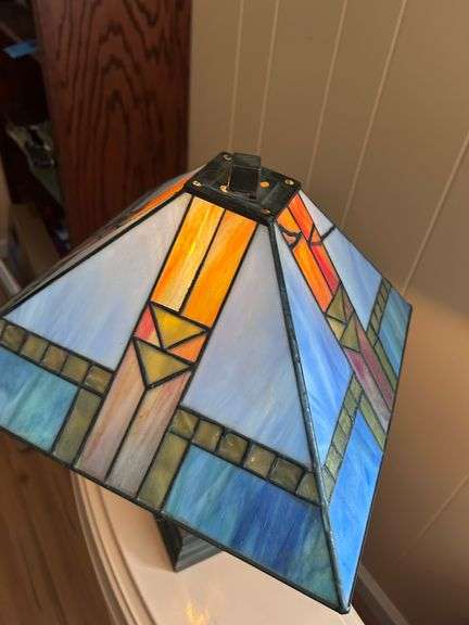 TIFFANY STYLE DESK LAMP-SQUARE