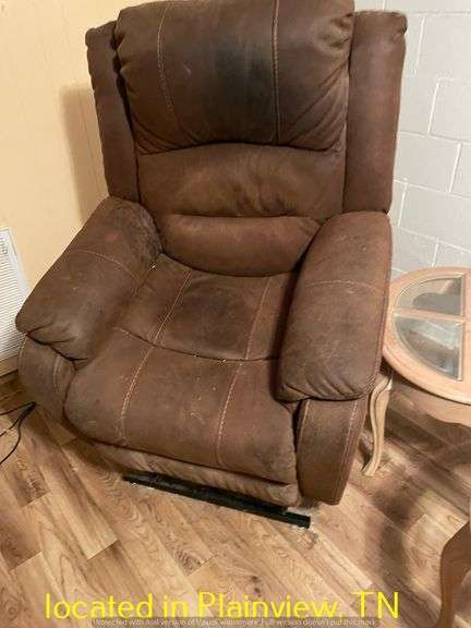 LIFTING POWER CHAIR-LIFTS AND RECLINES BUT COULD GET FOOT TO COME OUT-NEEDS CLEANED