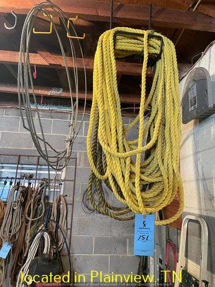QTY (2) ROPES AND PIECE OF CABLE