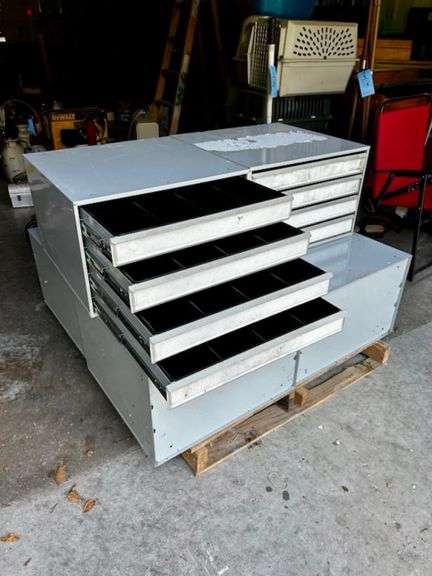 Set of 6 Hardware cabinets w ball bearing slide drawers