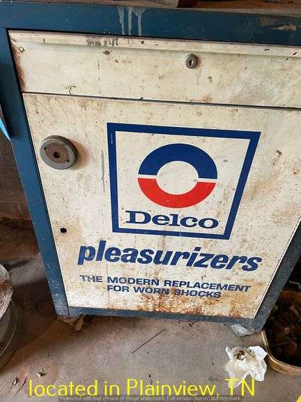DELCO TOOL CABINET WITH FASTENERS, SCREWS, NAILS, ETC