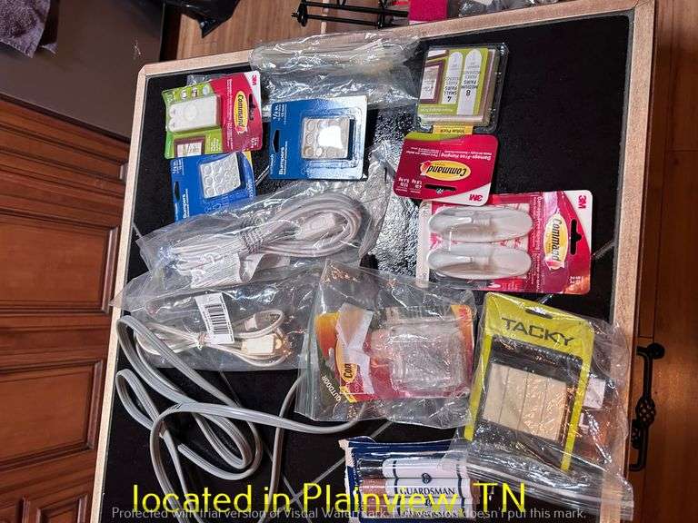 EXTENSION CORDS/COMMAND WALL STRIPS/FURNITURE PENS/3M HOOKS/CABINET LOCKS/COLEMAN GLOW STICKS