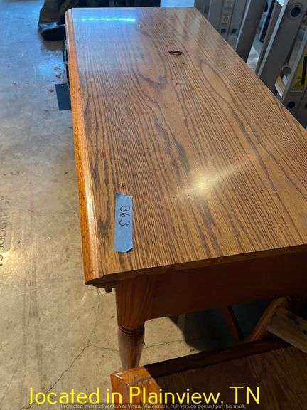 40"X18"X30" WOODEN DESK & 24"X23" WOODEN SIDE TABLE
