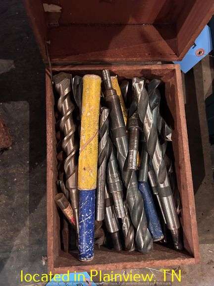 BOX OF LARGE DRILL BITS