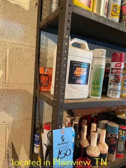 87"X42" METAL SHELF AND CONTENTS