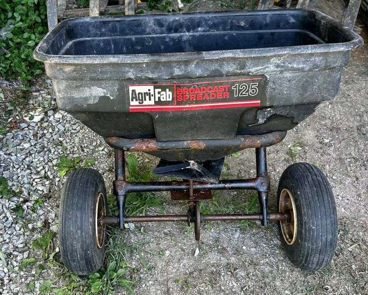 Agri-Fab pull behind broadcast spreader 125.