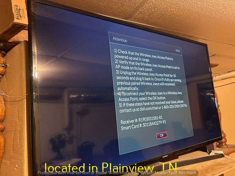 SAMSUNG 38X22 TV WITH REMOTE-POWERED ON