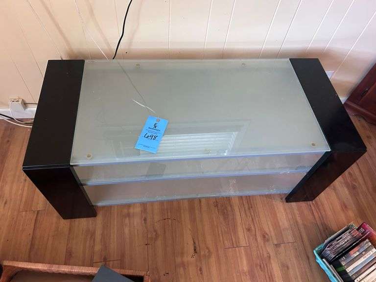 GLASS TOP TV MEDIA TABLE 50X21X20