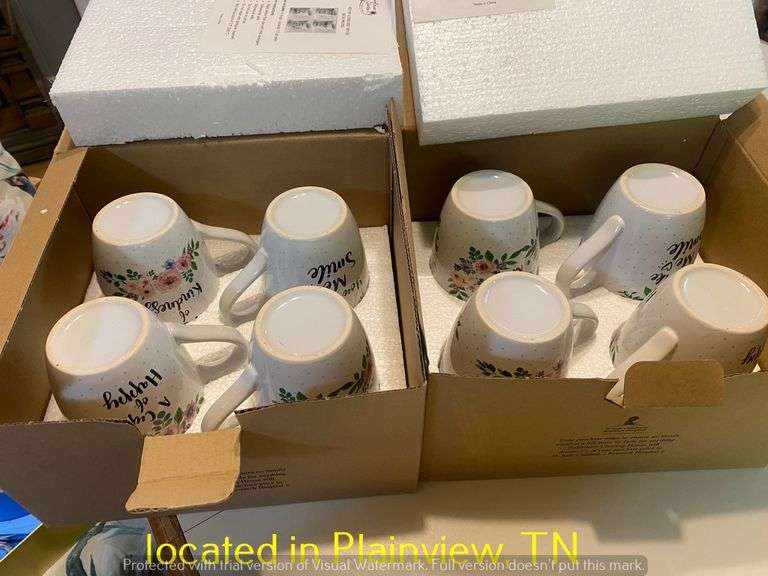 UNUSED SUNFLOWER GARDEN (2) SETS OF CERAMIC MUGS
