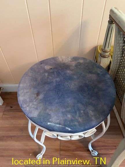 UPHOLSTERED CHAIR 34"H/PADDED STOOL 17.5"H/STOOL 16X14X13