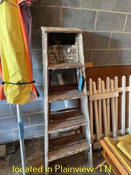 QTY (2) 5' WOODEN STEP LADDERS