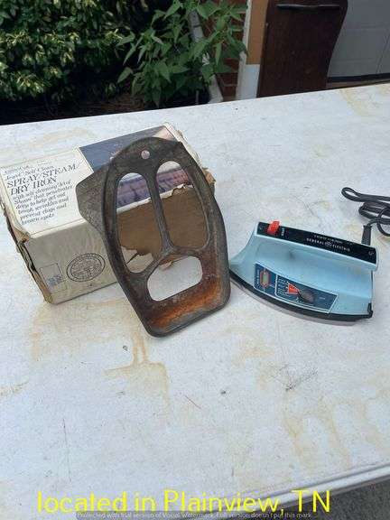 VINTAGE IRON AND IRONING BOARD