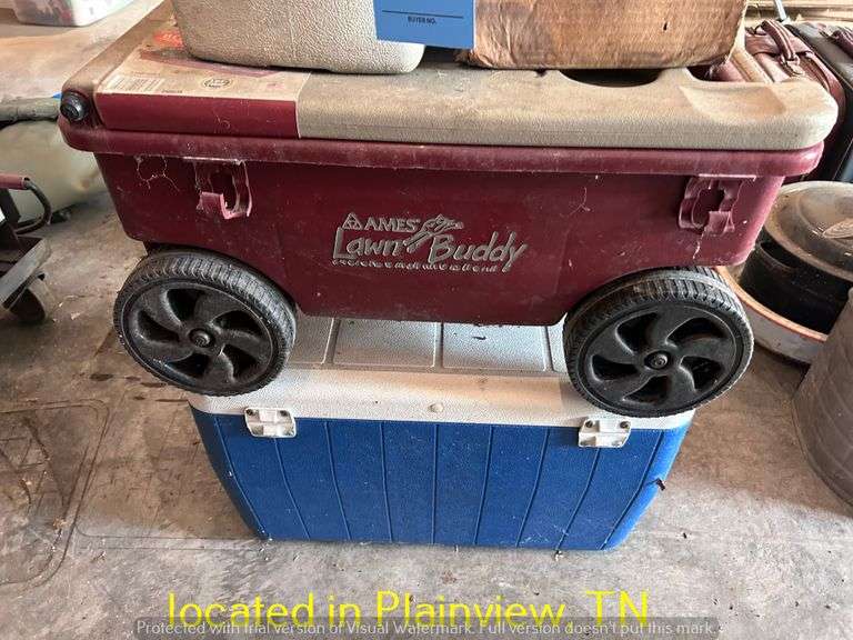 QTY (2) COLEMAN COOLERS/LAWN BUDDY/MISC MISC ROPE