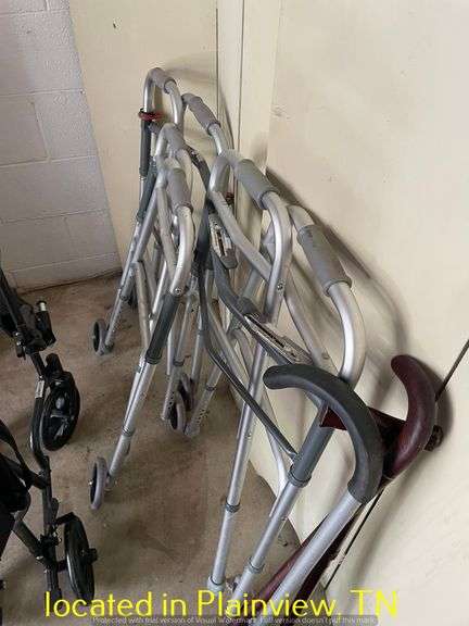 (2) COLLAPSIBLE WALKERS/WHEELCHAIR/(3) WALKING CANES
