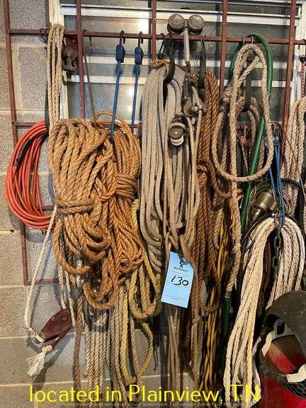 LOT OF NYLON & GRASS ROPES--RACK NOT INCLUDED