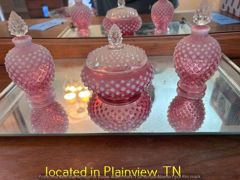 PINK BUBBLE VANITY SET 4" TALL