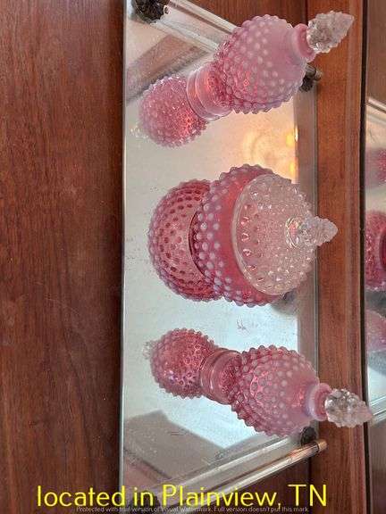 PINK BUBBLE VANITY SET 4" TALL