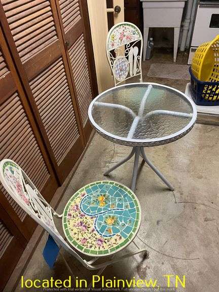 24" OUTDOOR BISTRO TABLE WITH 2 CHAIRS