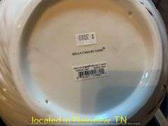 BELLA CASA BY GANZ SERVING BOWL AND PITCHER AND 2CANDLE HOLDERS AND SALT AND PEPPER SHAKER