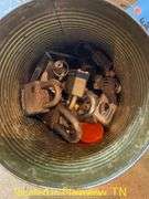 CAN OF LOCKS-MOST HAVE KEY ATTACHED