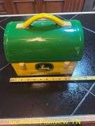 JOHN DEERE CERAMIC COOKIE JAR/PAPER TOWEL HOLDER/THERMOMETER