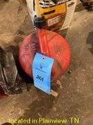 QTY (3) PLASTIC GAS CANS AND PARTIAL JUG OF CHAIN BAR OIL