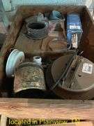 QTY (7) BOXES OF MISC ELECTRICAL WIRES & FITTINGS/PLUMBING-CABINET NOT INCLUDED