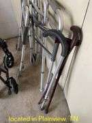 (2) COLLAPSIBLE WALKERS/WHEELCHAIR/(3) WALKING CANES