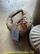 QTY (3) METAL GAS CANS & METAL FUNNEL