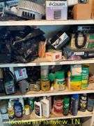WHITE METAL CABINET WITH CONTENTS OF MISC CB RADIOS & ANTENNA