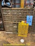 QTY (5) PLASTIC BOLT BINS WITH CONTENTSBUSS FUSES CABINET