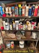 87"X42" METAL SHELF AND CONTENTS