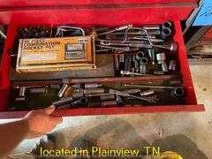 SNAP ON DOUBLE STACK TOOLBOX WITH MISC TOOLS
