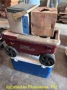 QTY (2) COLEMAN COOLERS/LAWN BUDDY/MISC MISC ROPE