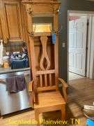 CUSTOM MADE HALL TREE WITH SEAT AND MIRROR 24WX15DX77H