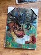 UNUSED GLASS ROOSTER CUTTING BOARDS/SERVING BOARDS -BIGGEST IS 15X11