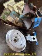 QTY (2) LIGHT FIXTURES AND FLOOD LIGHT BULBS