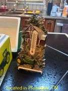 JOHN DEERE CERAMIC COOKIE JAR/PAPER TOWEL HOLDER/THERMOMETER