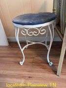 UPHOLSTERED CHAIR 34"H/PADDED STOOL 17.5"H/STOOL 16X14X13