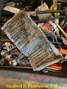 QTY (2) TRAYS OF MISC TOOLS/PARTS & CRATE OF DUCT TAPE