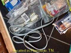EXTENSION CORDS/COMMAND WALL STRIPS/FURNITURE PENS/3M HOOKS/CABINET LOCKS/COLEMAN GLOW STICKS