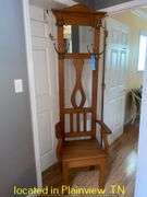 CUSTOM MADE HALL TREE WITH SEAT AND MIRROR 24WX15DX77H