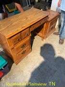 40"X18"X30" WOODEN DESK & 24"X23" WOODEN SIDE TABLE