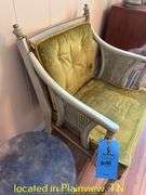 UPHOLSTERED CHAIR 34"H/PADDED STOOL 17.5"H/STOOL 16X14X13