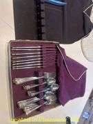 ONIEDA 1310 (8) PLACE SET & CARVEL HALL STAINLESS USA (6) KNIFE SET WITH SERVING FORK & CARVING KNIF