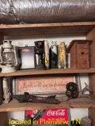WOODEN SHELF AND ALL CONTENTS 60X70X7.5