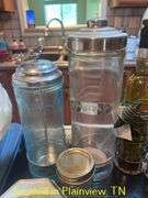 GARLIC DIPPING SET/2GLASS STORAGE COVERED CASSEROLE DISHES/STRAW & PASTA CONTAINERS