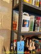 87"X42" METAL SHELF AND CONTENTS