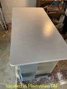 46.5X23.5X30 DESK & 36X28X20 2DRAWER FILING CABINET AND CONTENTS