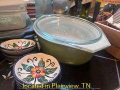 GARLIC DIPPING SET/2GLASS STORAGE COVERED CASSEROLE DISHES/STRAW & PASTA CONTAINERS